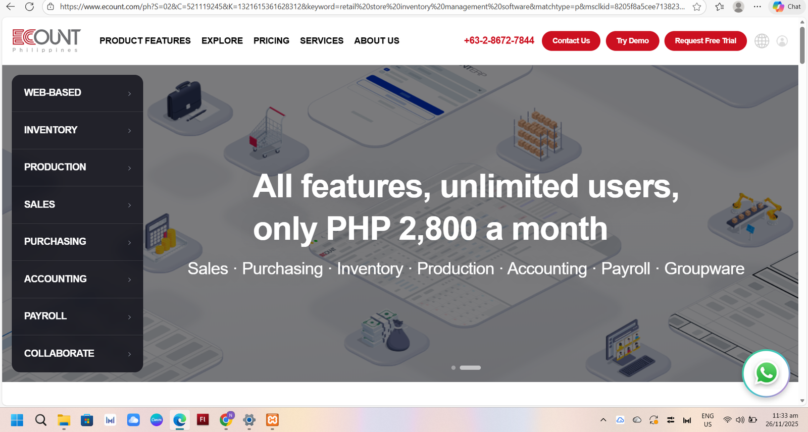 Inventory management dashboard interface